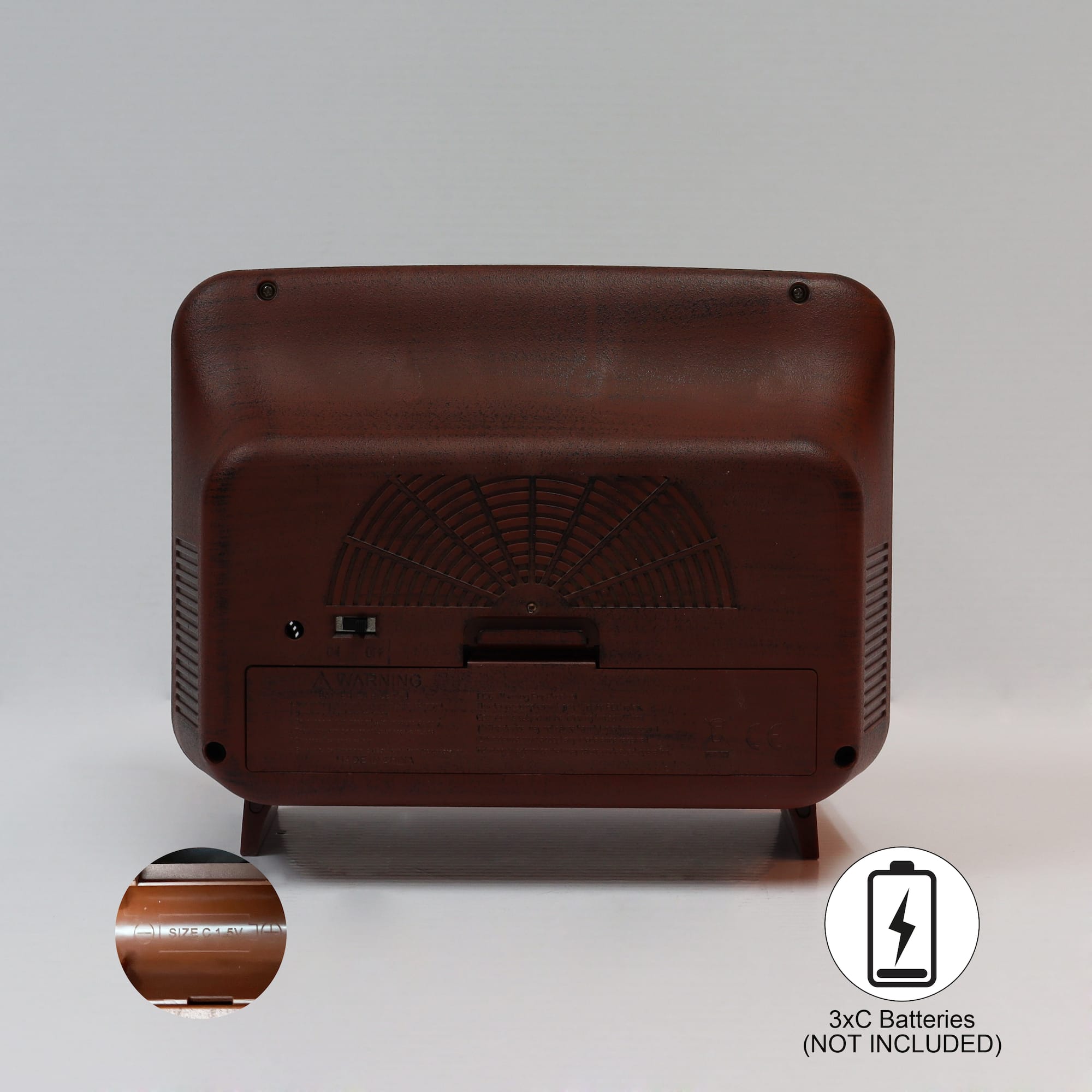 Moments in Time 6.7" Brown Retro TV with Village Scene Décor